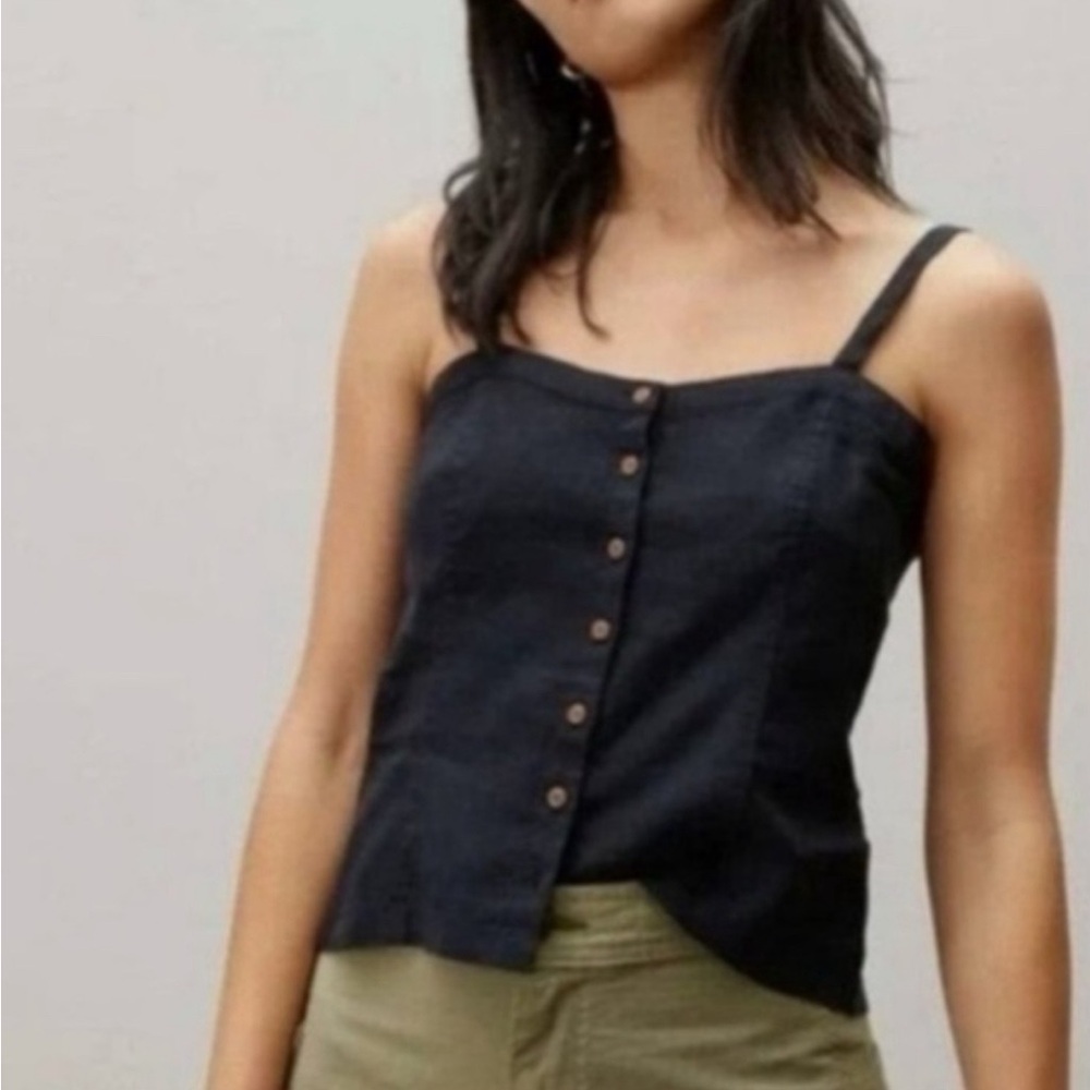 Black Button-Up Women's Top